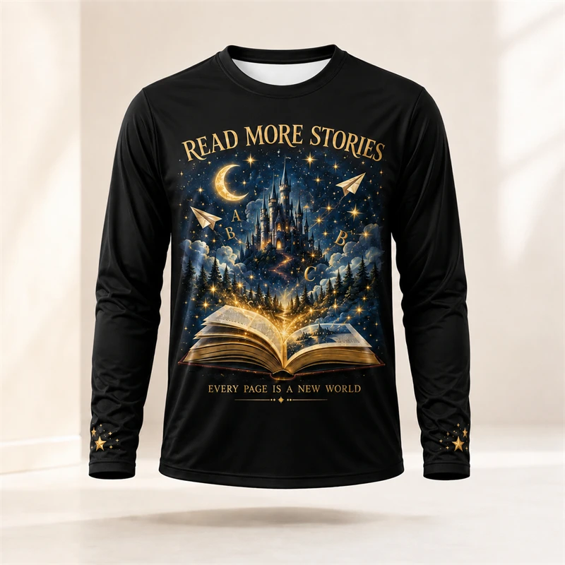 Books - Herren-T-Shirt mit Fantasy-Motiv, Druck mit einem