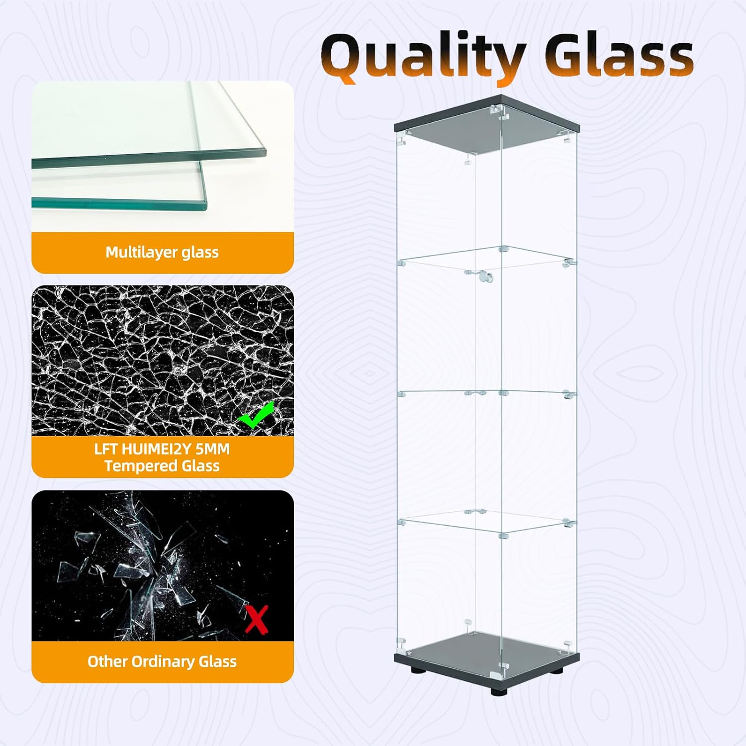 Glasvitrine mit Schloss, 4 Ebe – Books Bewertung und Preis